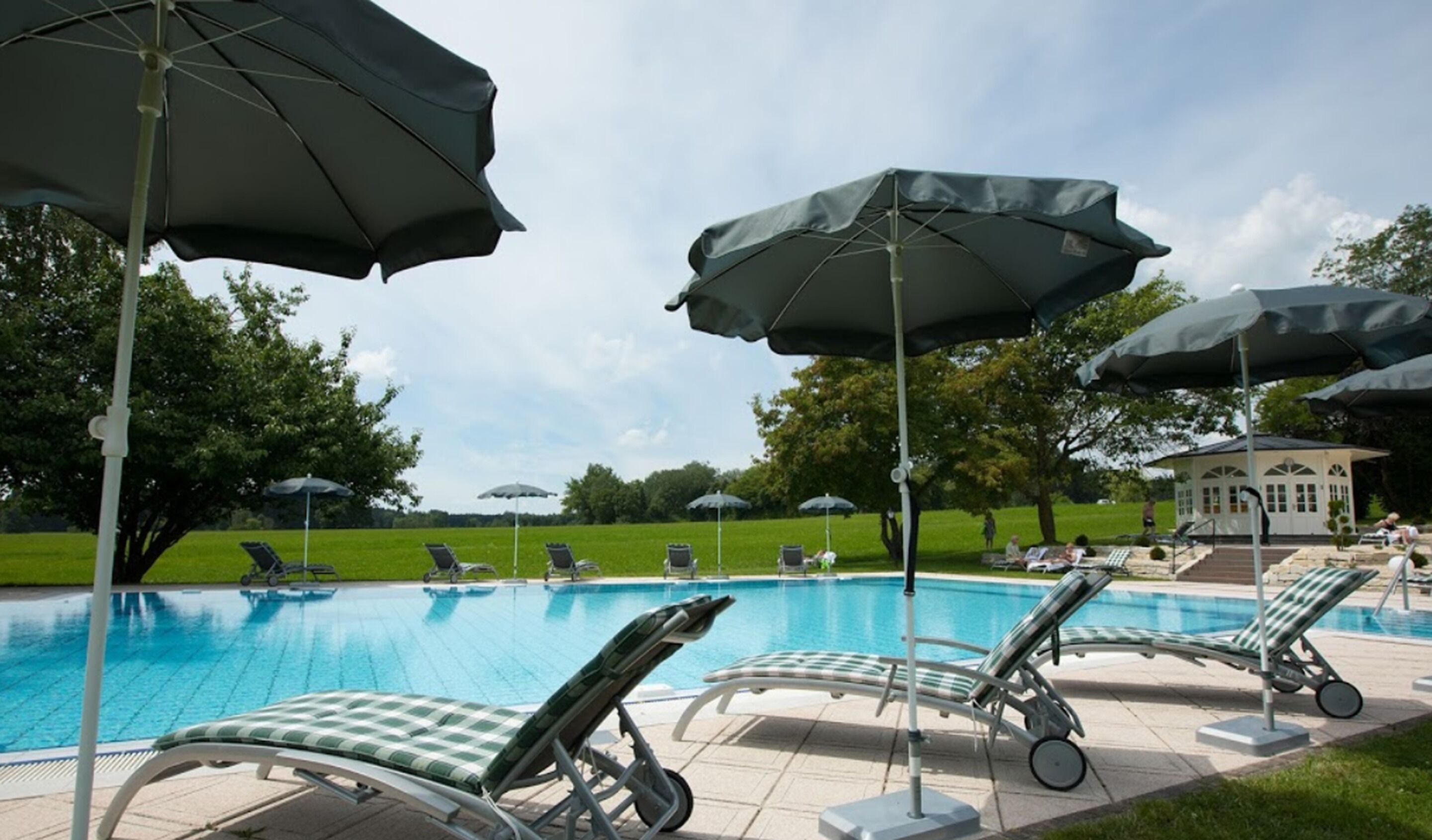 indoor pool, seasonal outdoor pool, pool loungers