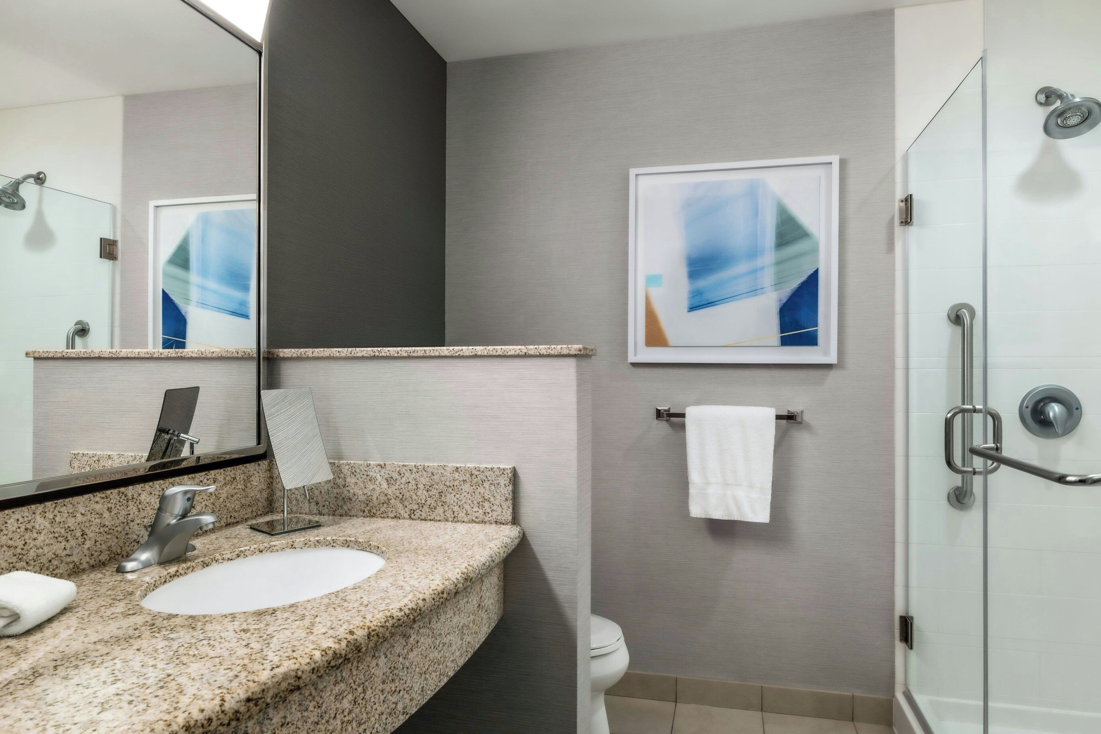 room, 1 king bed with sofa bed, non smoking | bathroom | free toiletries, hair dryer, towels