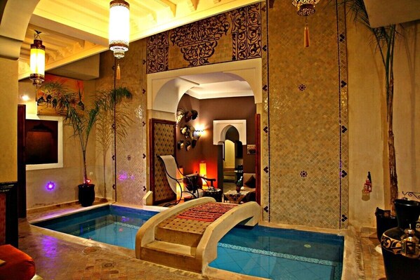 Indoor pool, sun loungers - Riad Sidi Mimoune (Marrakech)