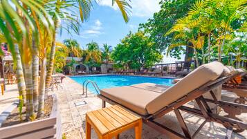 Alberca al aire libre, acceso de 07:00 a 22:00, y camastros