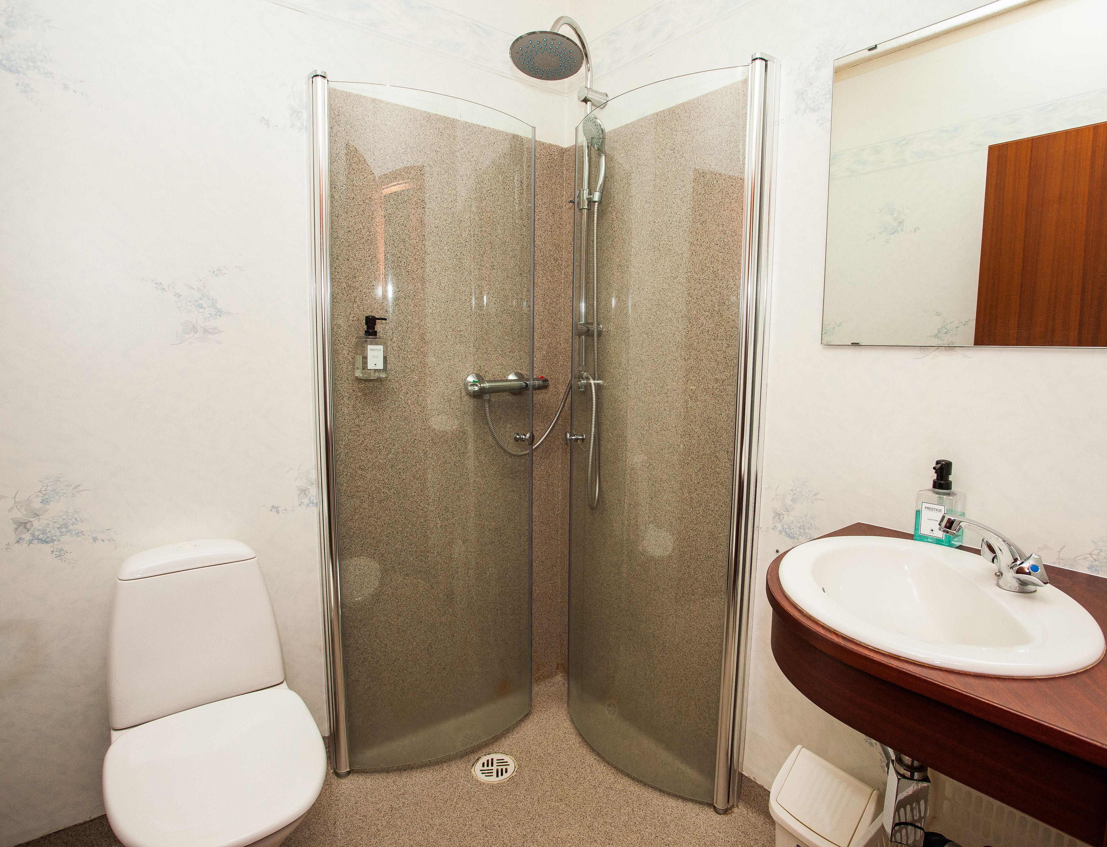 shower, designer toiletries, hair dryer, towels