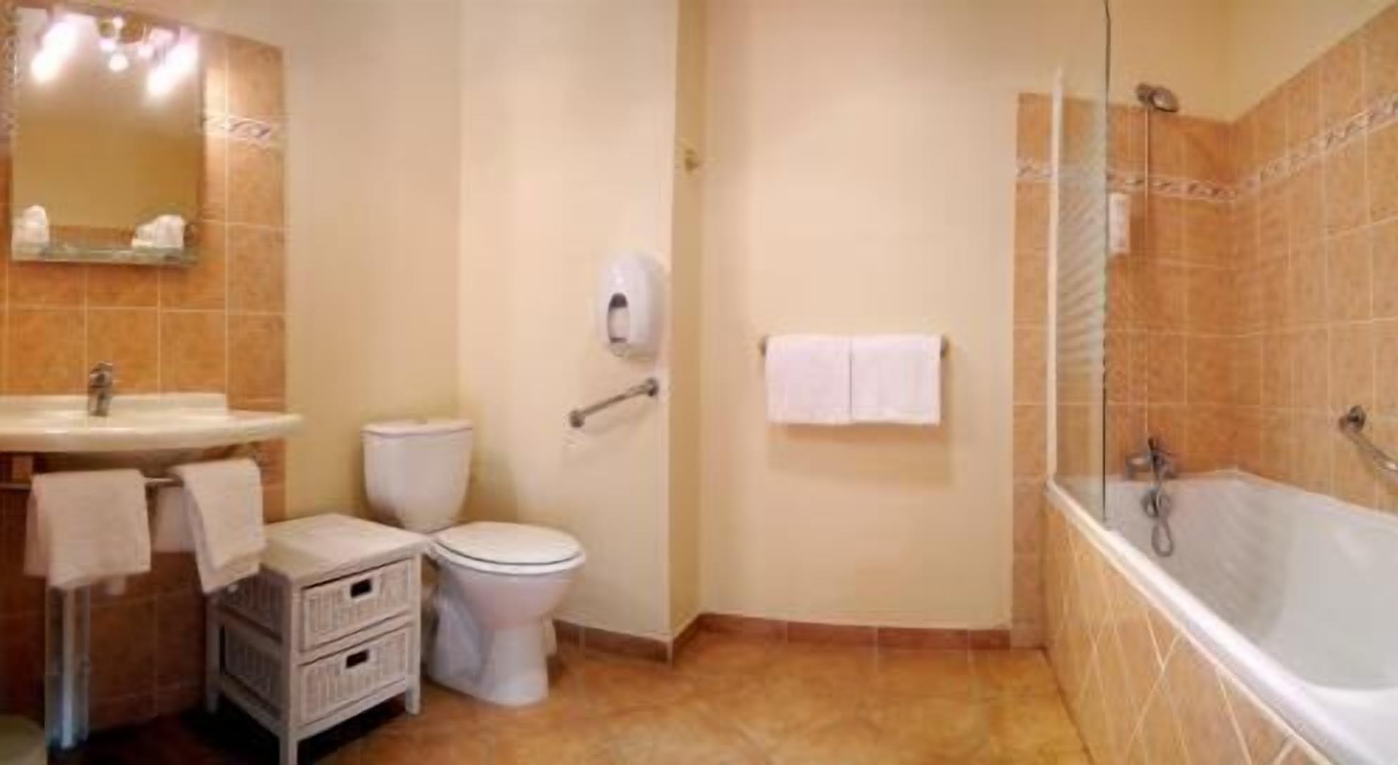 free toiletries, hair dryer, towels