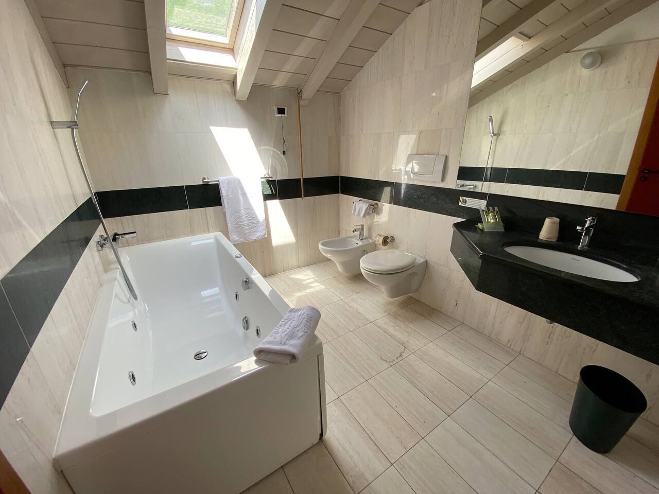room (attic) | bathroom | hair dryer, bidet, towels