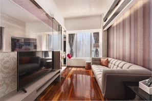 Apartamento ejecutivo, 1 habitación | Ropa de cama de alta calidad y edredones de plumas