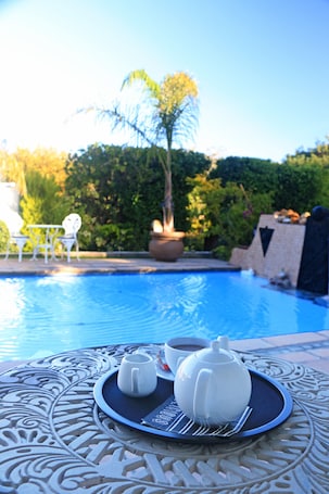 Deluxe Double or Twin Room, 1 Double or 2 Single Beds, Pool View, Poolside | View from room. Paradiso Guest House