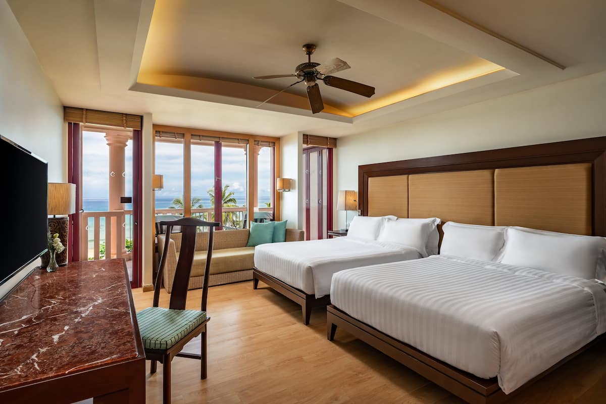 Deluxe Room, 2 Double Beds, Ocean View | 1 bedroom, minibar, in-room safe, desk