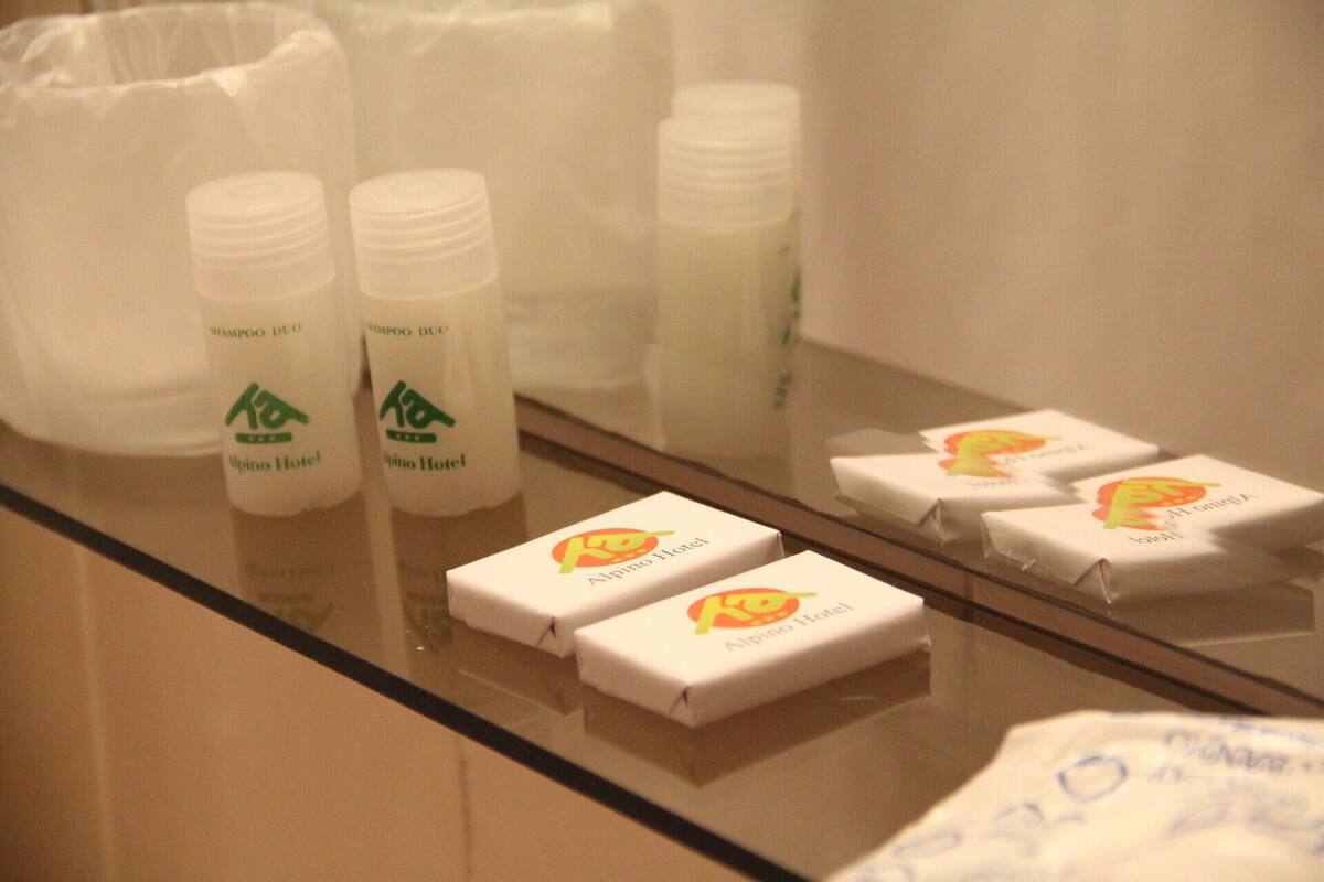 combined shower/bathtub, free toiletries, hair dryer, bidet