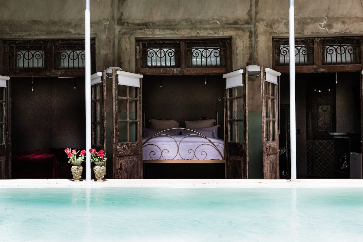 Rom – honeymoon, 1 kingsize-seng, ikke-røyk, privat basseng (Bath House) | Sengetøy av topp kvalitet, minibar, safe på rommet og blendingsgardiner
