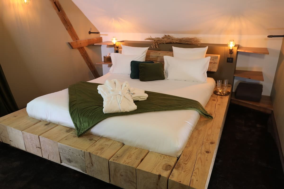 deluxe room (la suite du meunier spa) | memory-foam beds, individually decorated, desk, laptop workspace