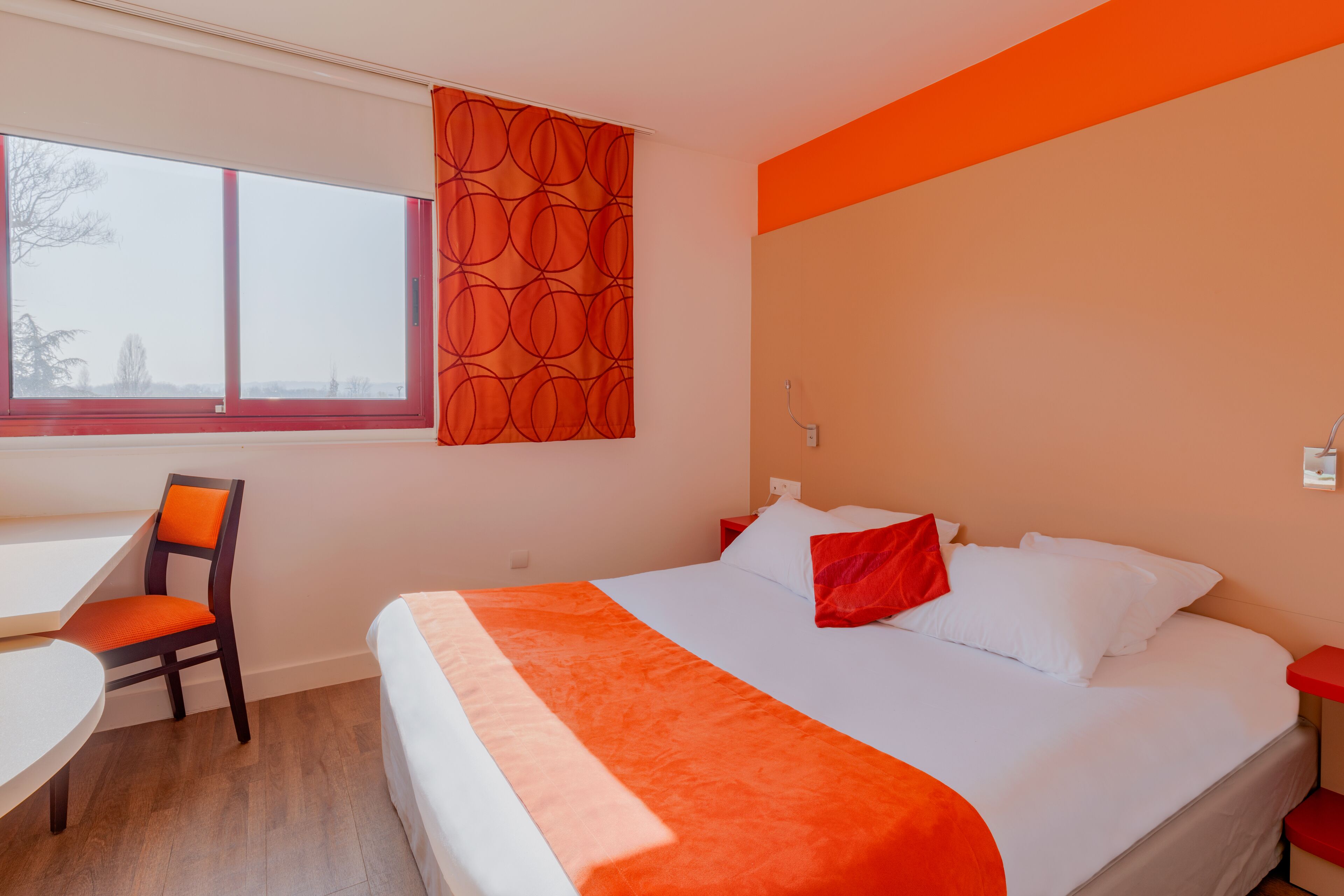 standard double room | premium bedding, desk, laptop workspace, blackout curtains