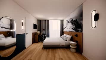 Habitación, 1 cama de matrimonio, accesible en silla de ruedas | Ropa de cama de alta calidad y escritorio