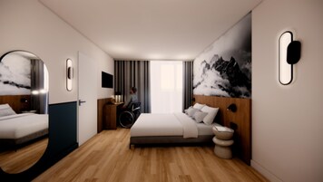 Habitación, 1 cama de matrimonio, accesible en silla de ruedas | Ropa de cama de alta calidad y escritorio