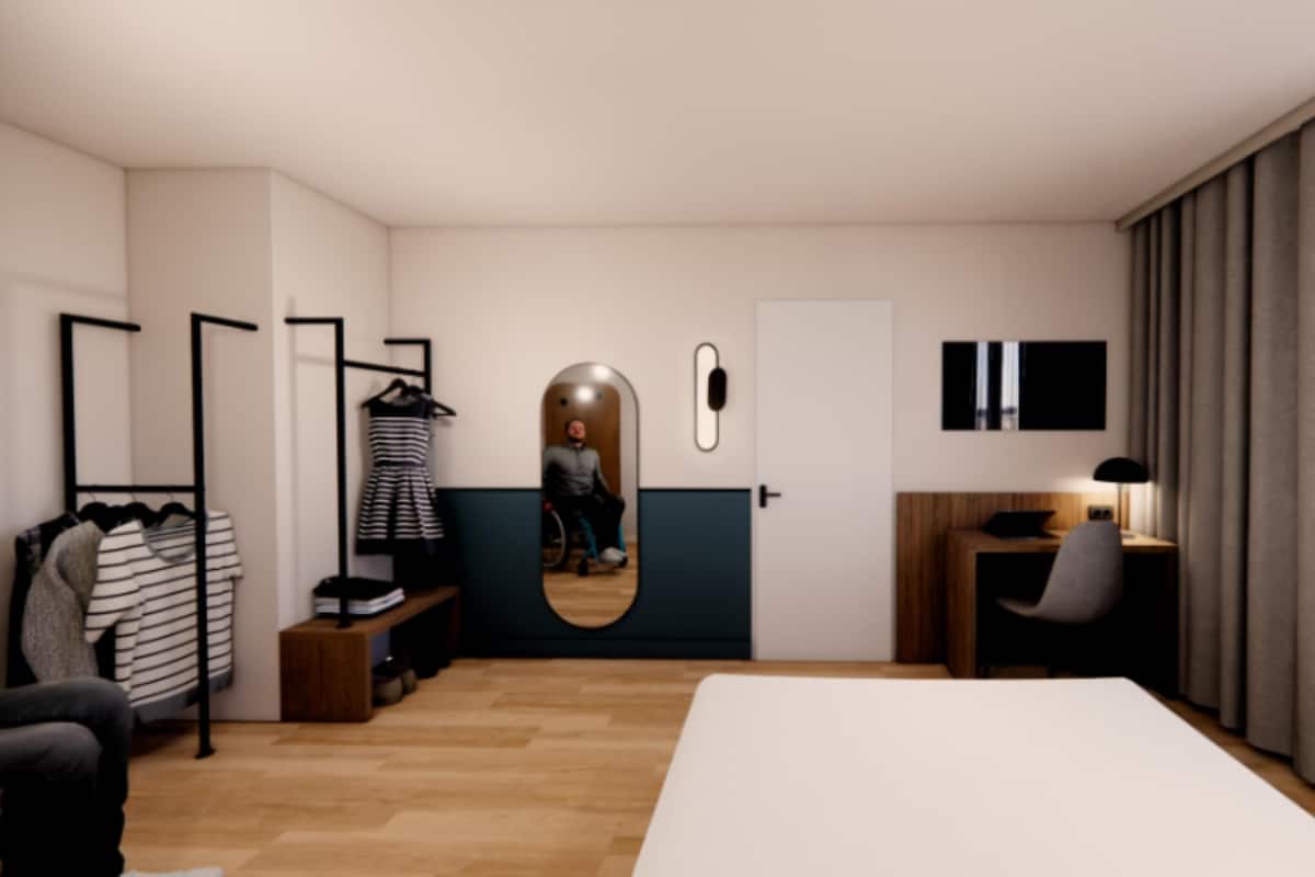 Room, 1 Queen Bed, Mobility Accessible | Premium bedding, desk, laptop workspace, blackout drapes