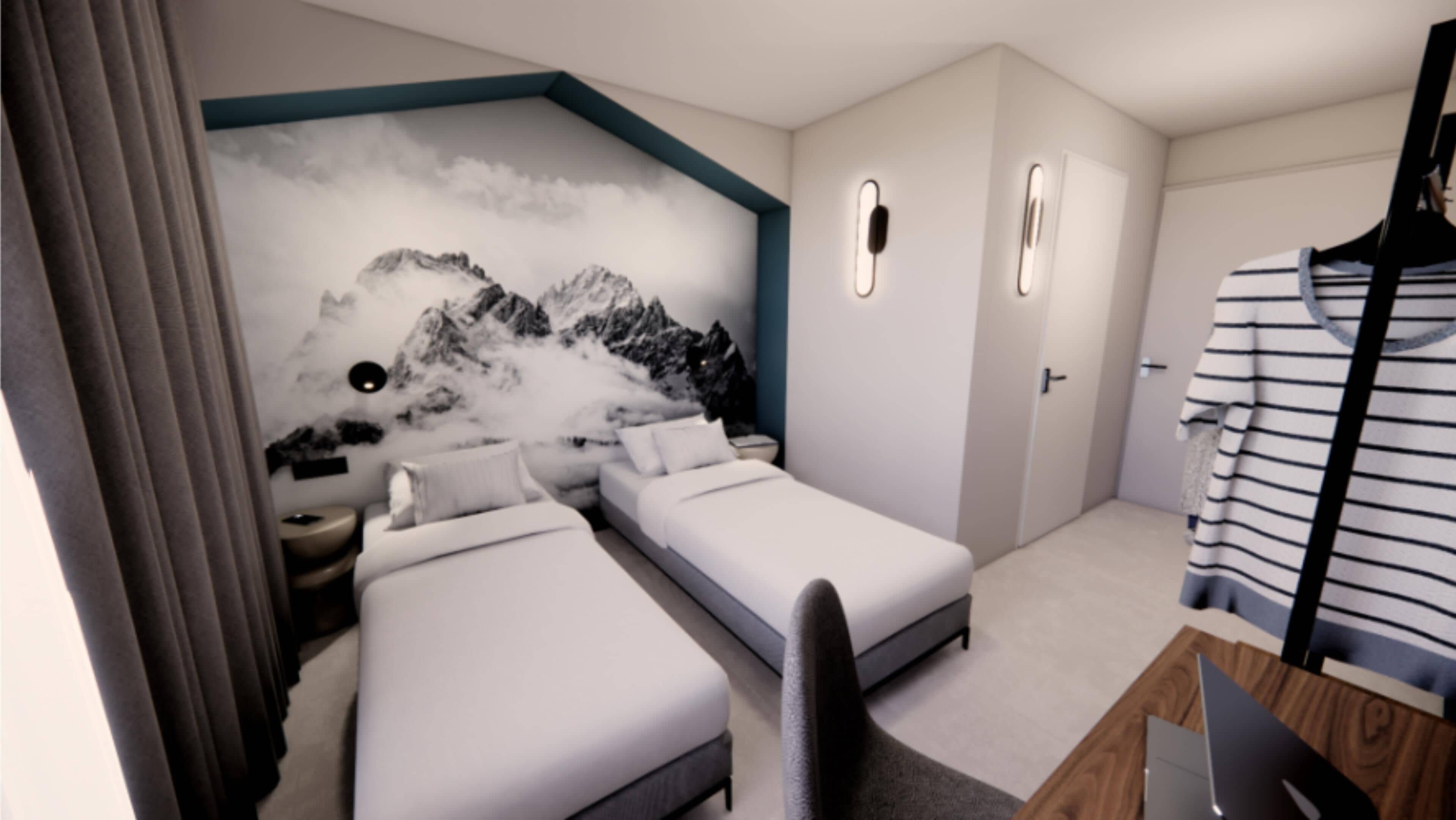 Chambre Standard, 2 lits une place | Literie de qualité supérieure, bureau