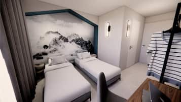 Standaard kamer, 2 eenpersoonsbedden | Luxe beddengoed, een bureau, een laptopwerkplek