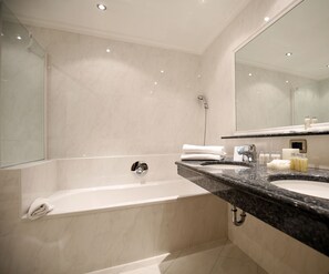 Free toiletries, hair dryer, bidet, towels