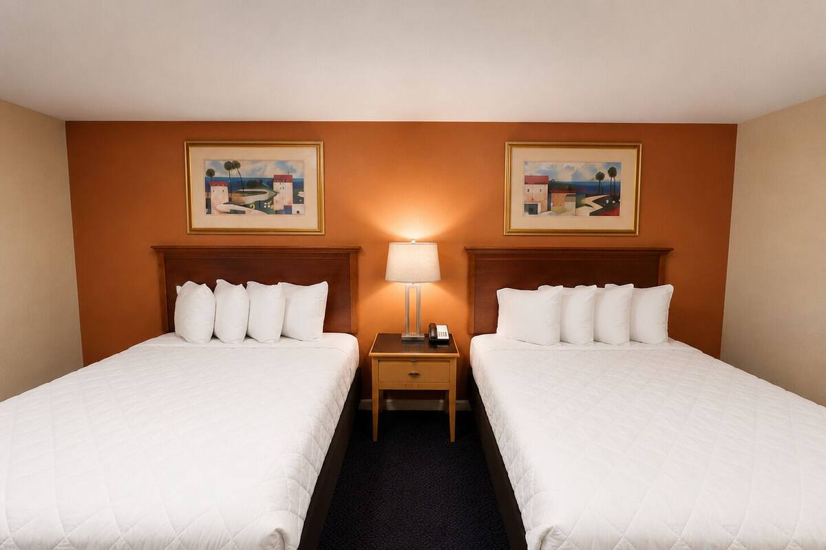 Standard, Two Queen Beds | Premium bedding, pillowtop beds, desk, laptop workspace