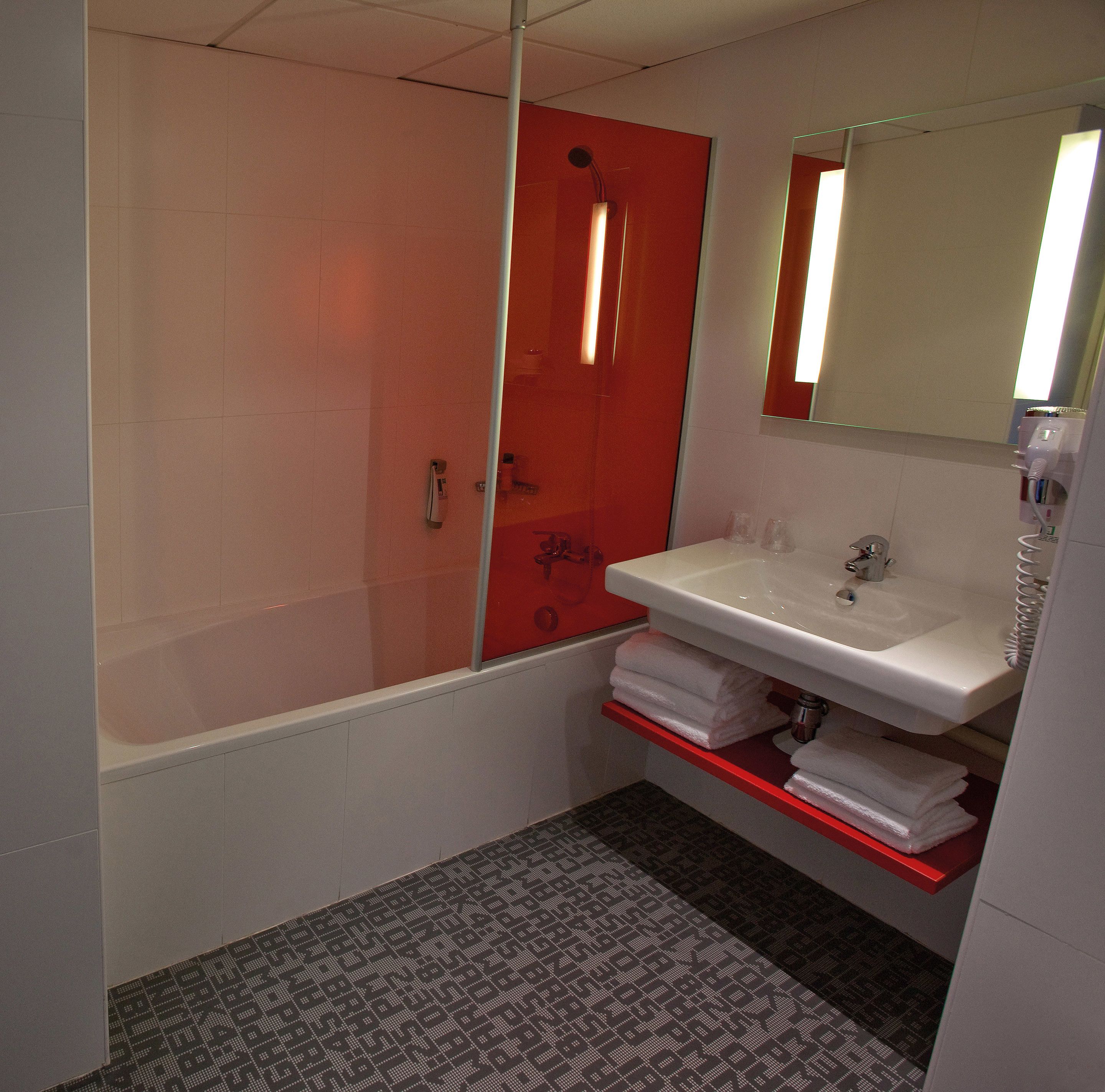 shower, eco-friendly toiletries, hair dryer, towels