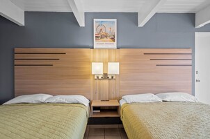 Room, 2 Queen Beds, Balcony, Pool View | Free WiFi, bed sheets
