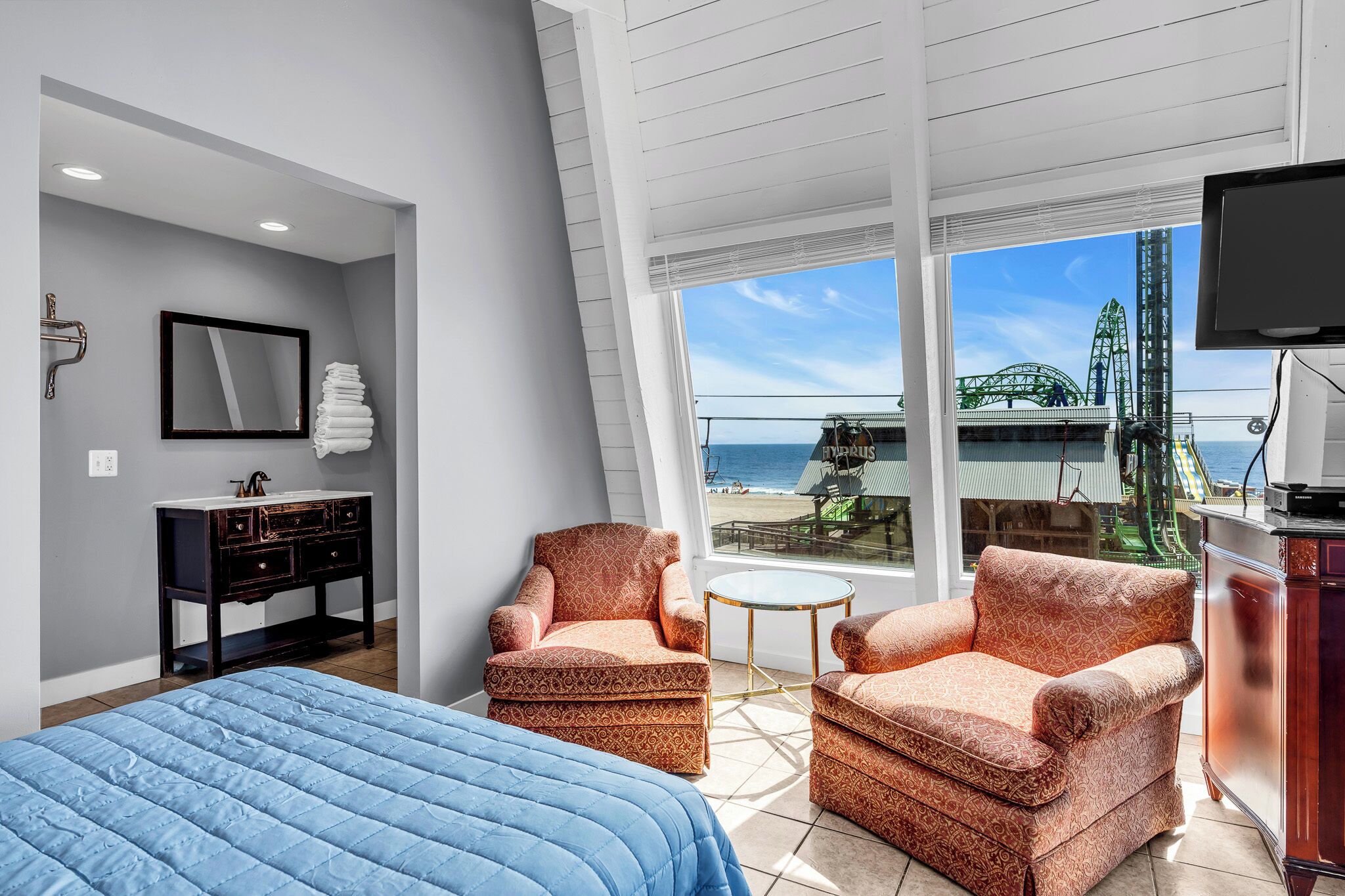 Chambre Exclusive, 2 lits doubles, vue plage | Vue de la chambre