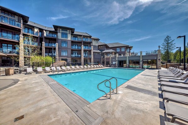 Indoor pool, outdoor pool, open 9:00 AM to 10:00 PM, pool umbrellas