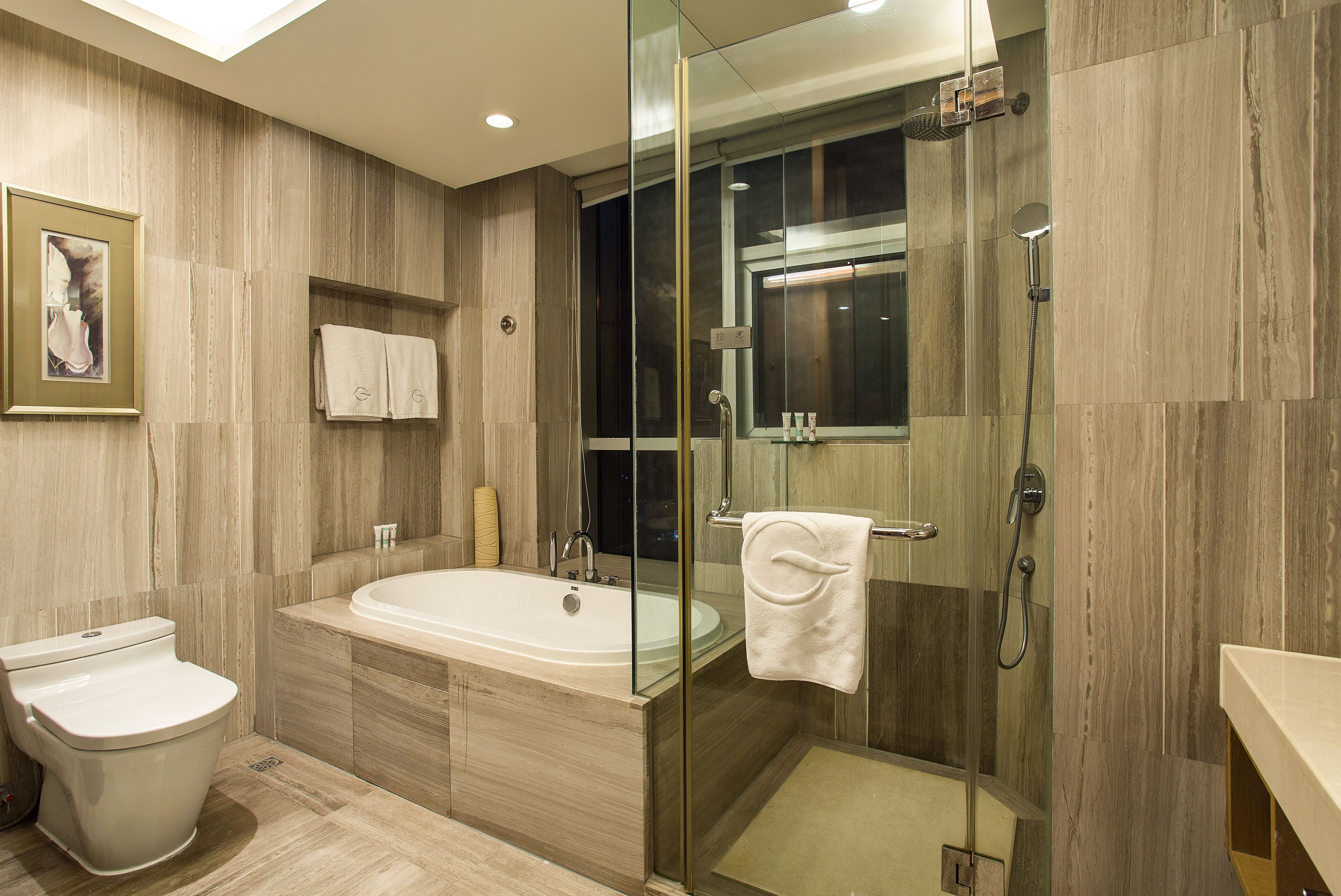 business room, river view | bathroom | rainfall showerhead, free toiletries, hair dryer, bathrobes