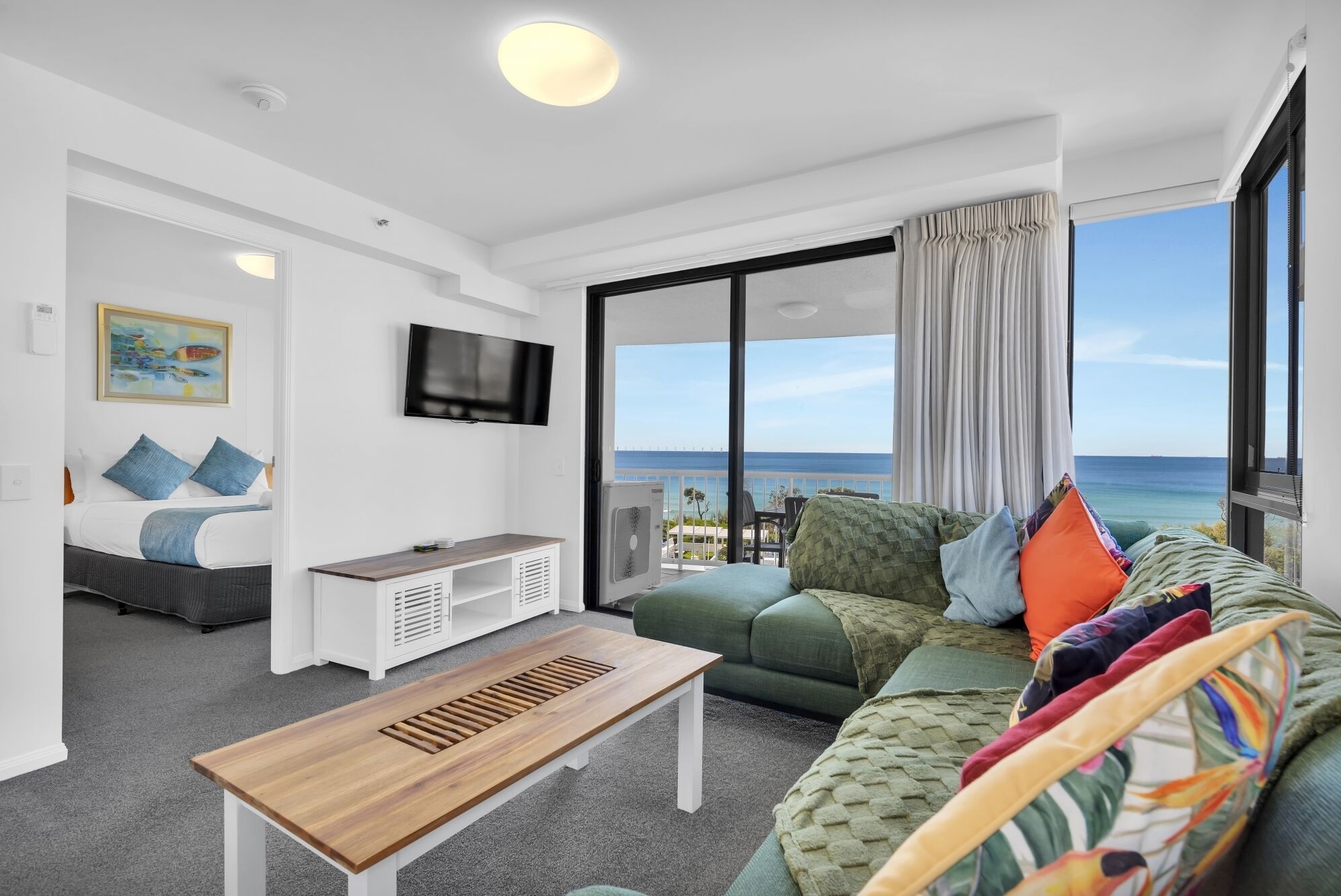 3 Bedroom Ocean View, Tower II | Living area | 42-inch flat-screen TV with cable channels, LCD TV