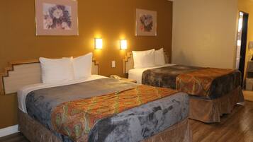 Standard Room, 2 Queen Beds | Blackout drapes, soundproofing, iron/ironing board, free WiFi