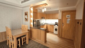 Suite (Executive Suite) | Eget kjøkken | Kaffetrakter/tekoker, kjøleskap, mikrobølgeovn og kokeplater