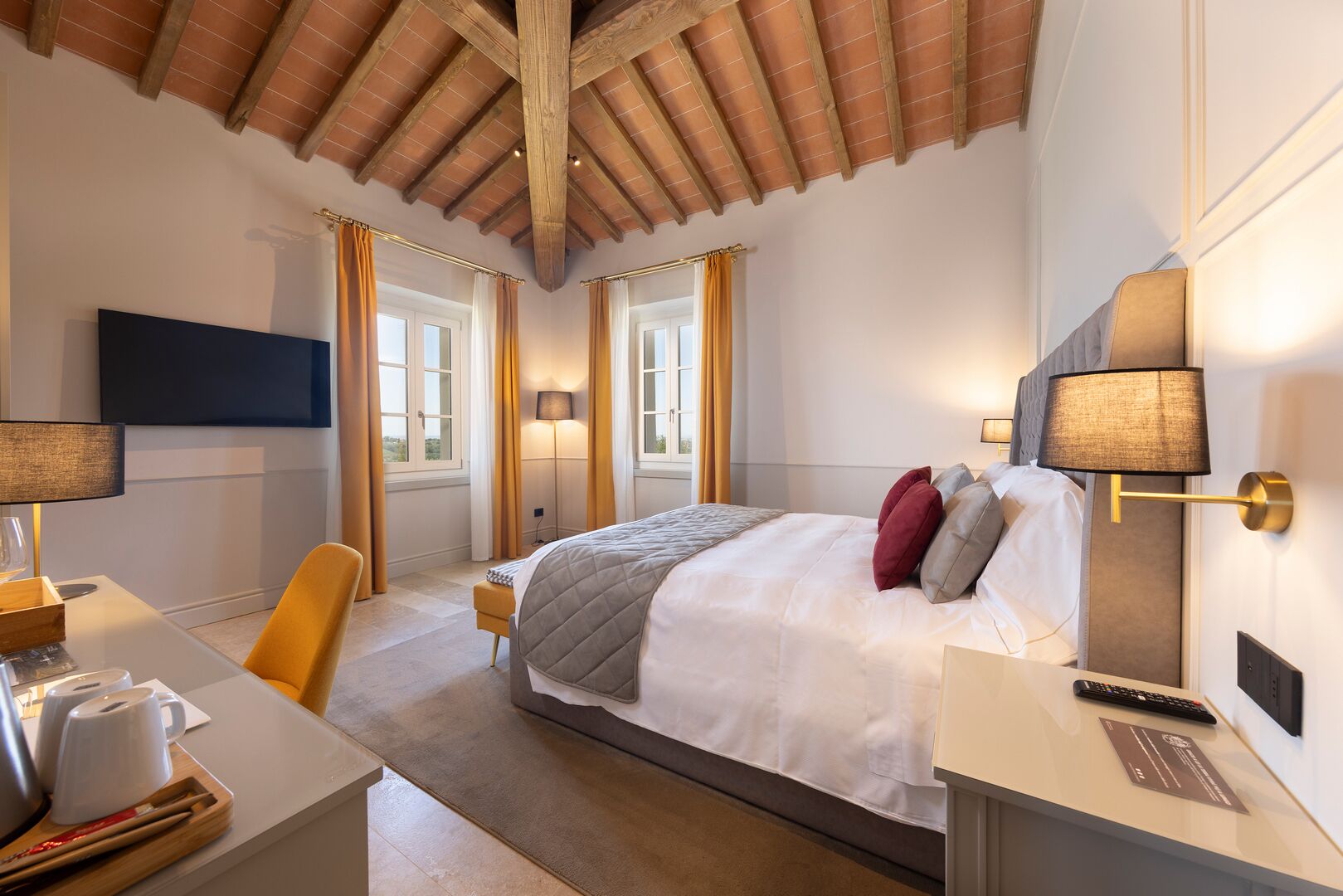 Premium bedding, down duvets, Select Comfort beds, minibar