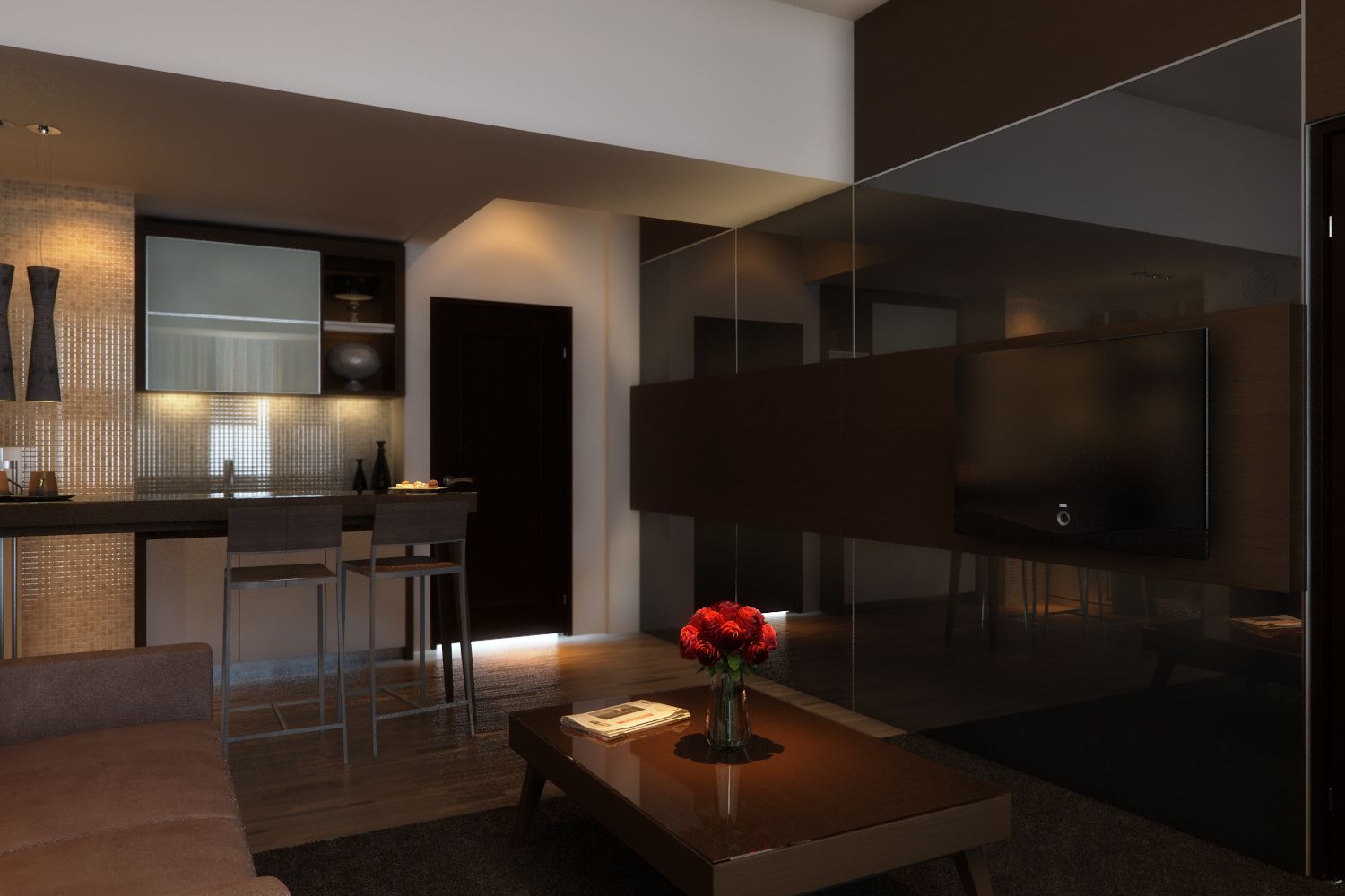 TV LCD dan stasiun docking MP3