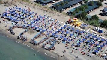 Privatstrand, Strandbar, Kajakfahren