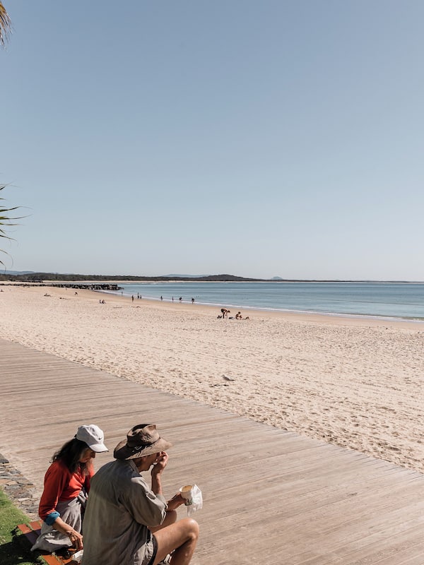 Am Strand, weißer Sandstrand