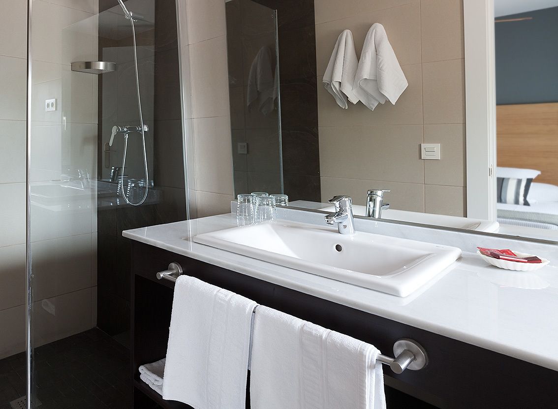 free toiletries, hair dryer, towels