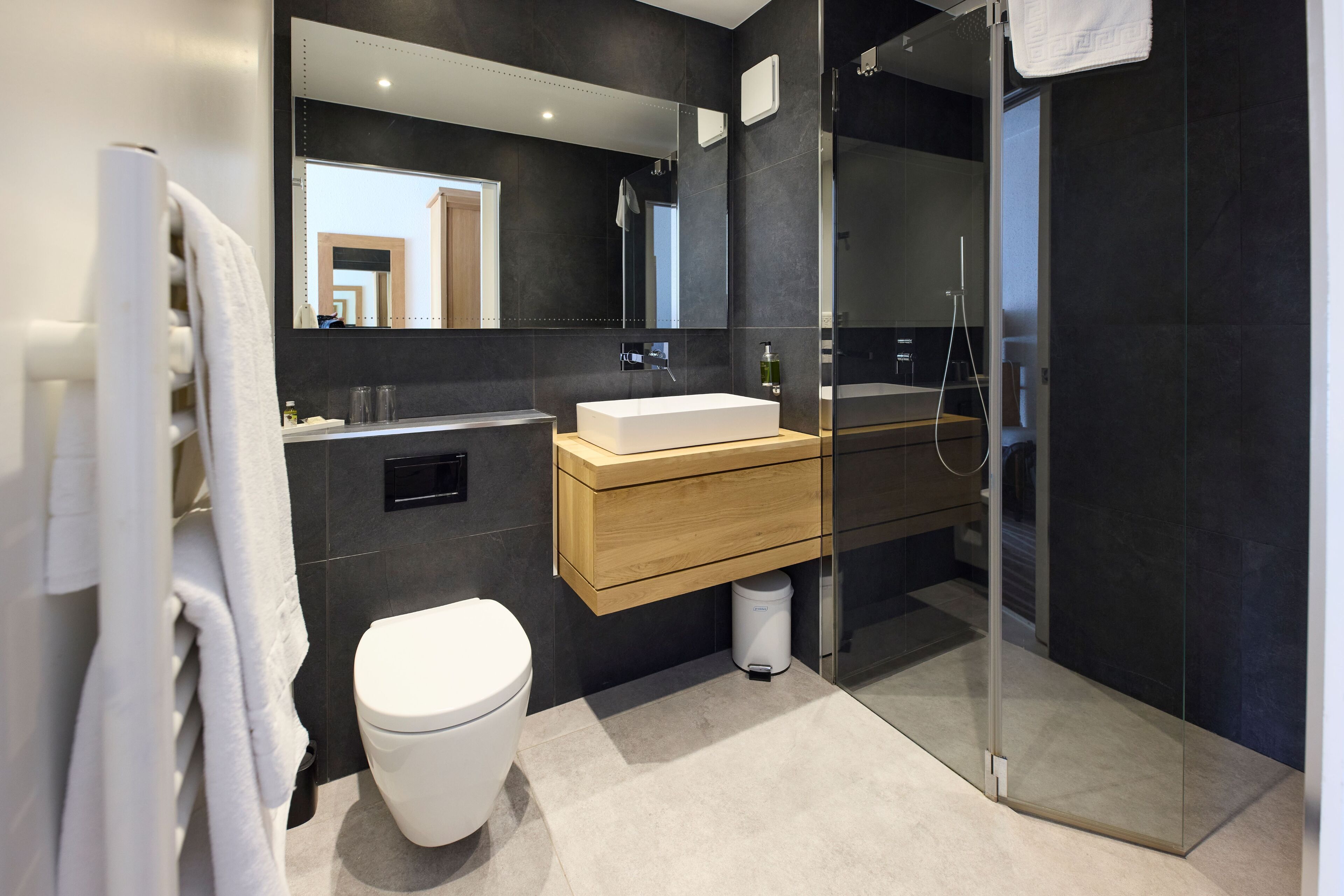 free toiletries, hair dryer, towels