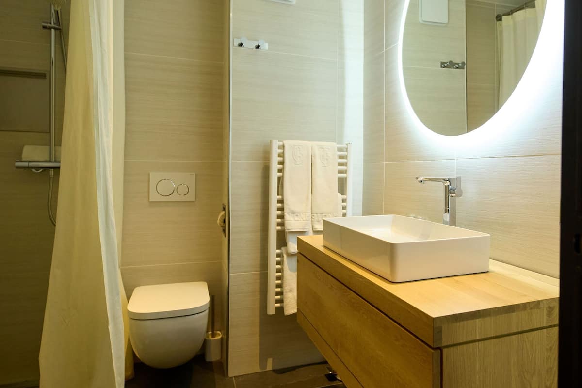 standard double room | bathroom | free toiletries, hair dryer, towels