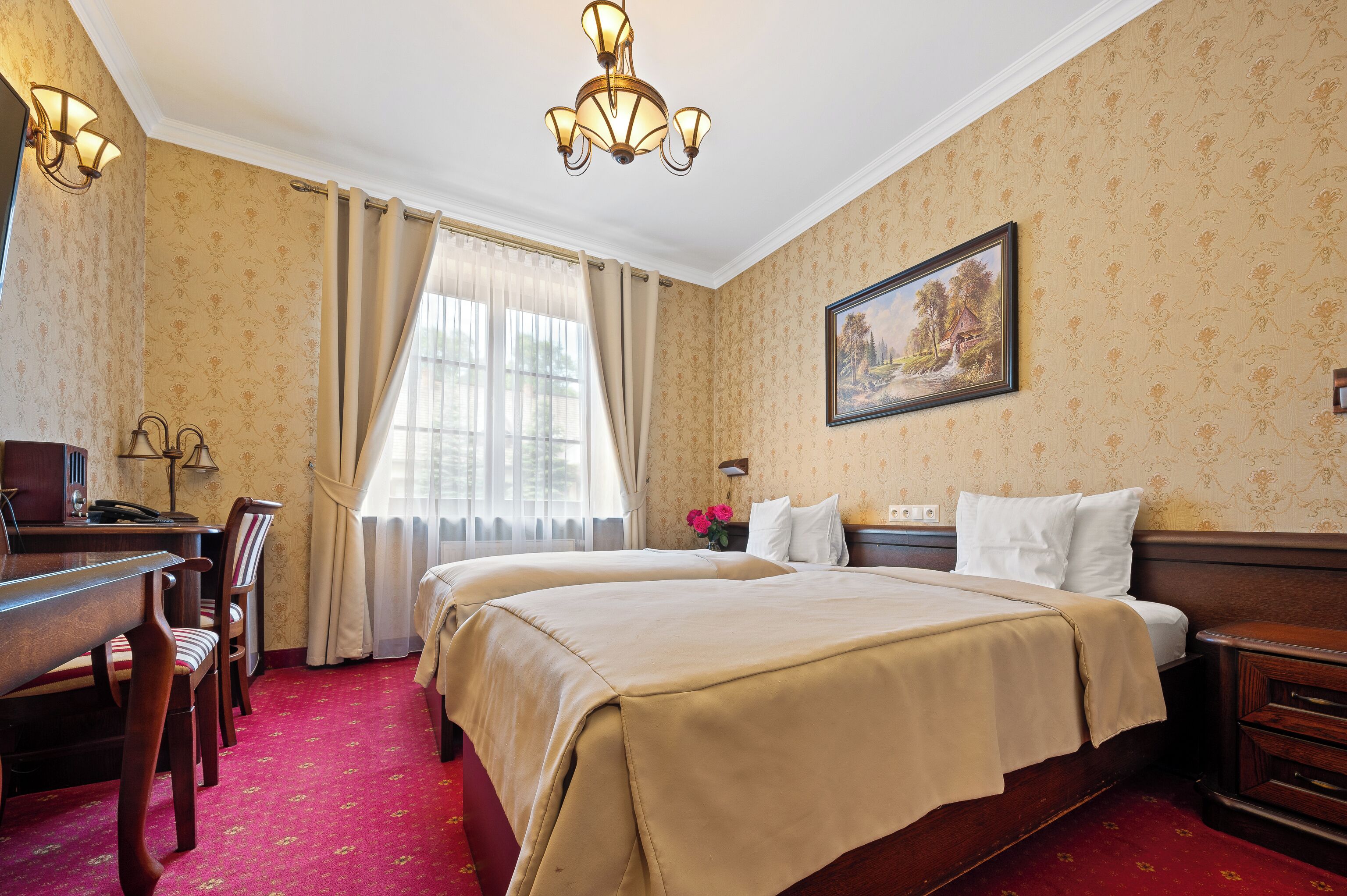 memory-foam beds, in-room safe, desk, laptop workspace