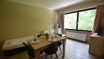 Basic Quadruple Room | Living area | TV