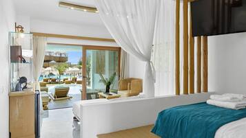 Egyptian cotton sheets, premium bedding, memory-foam beds, minibar