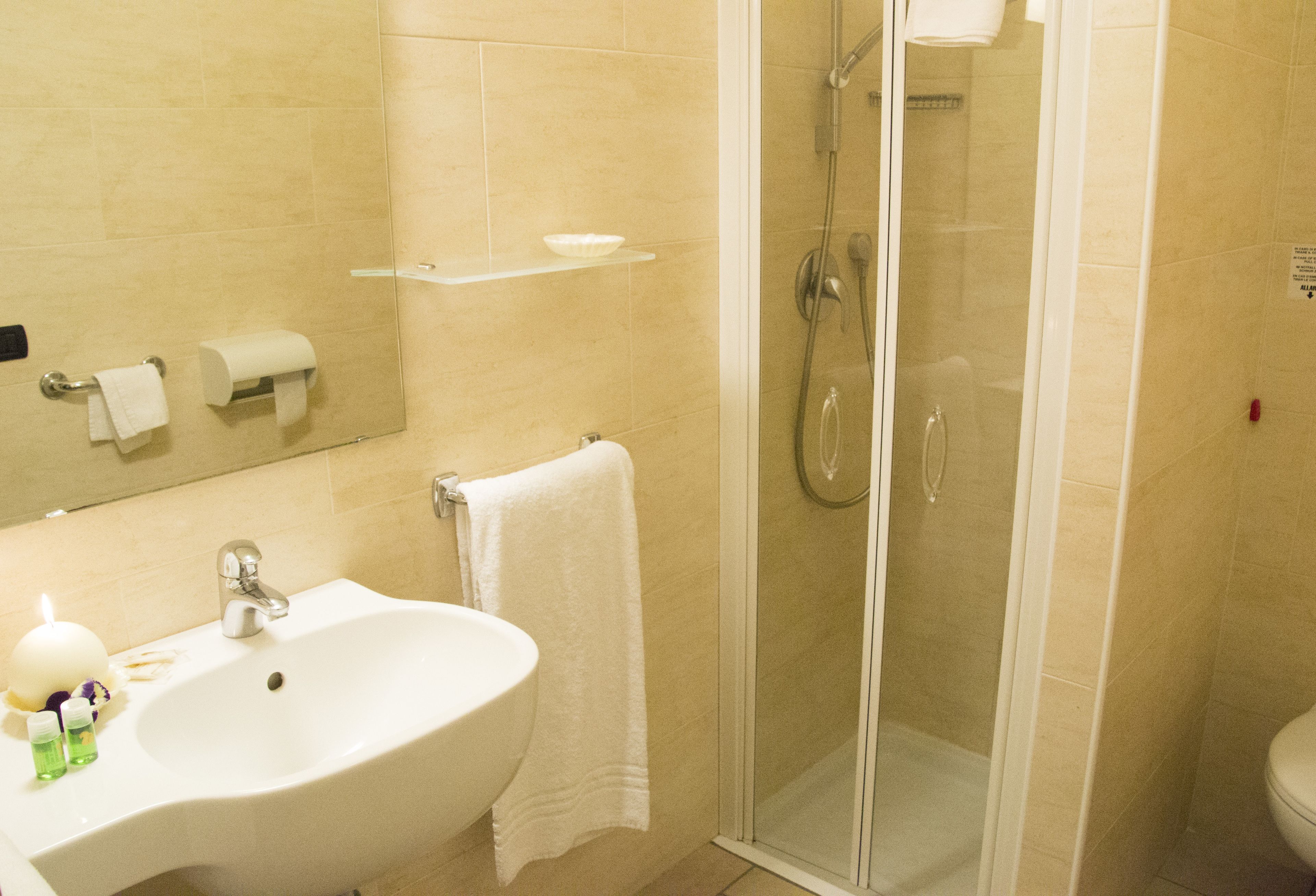 shower, free toiletries, hair dryer, bidet