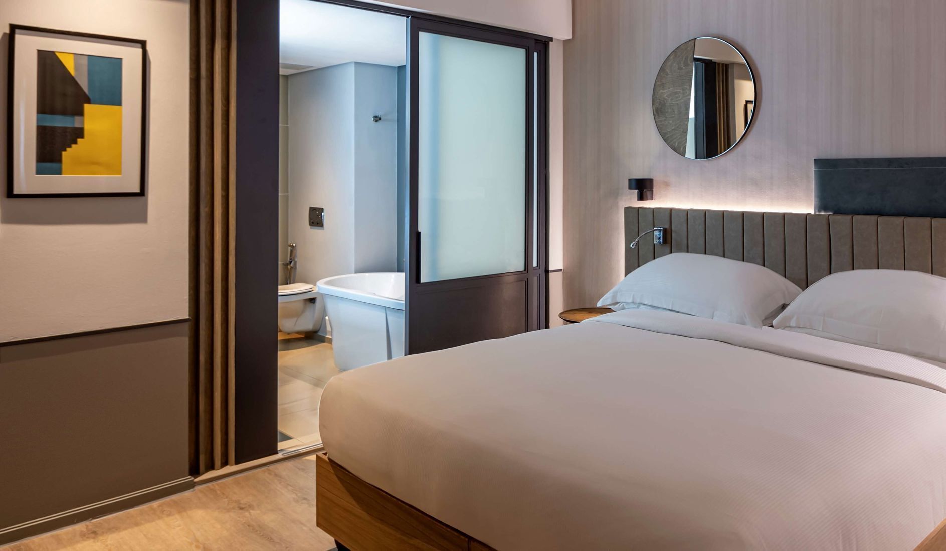 1 bedroom, premium bedding, down comforters, in-room safe