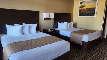 Room, 2 Queen Beds, Smoking | Pillowtop beds, desk, blackout drapes, iron/ironing board