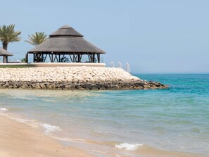 Private beach, sun loungers, beach umbrellas, beach towels