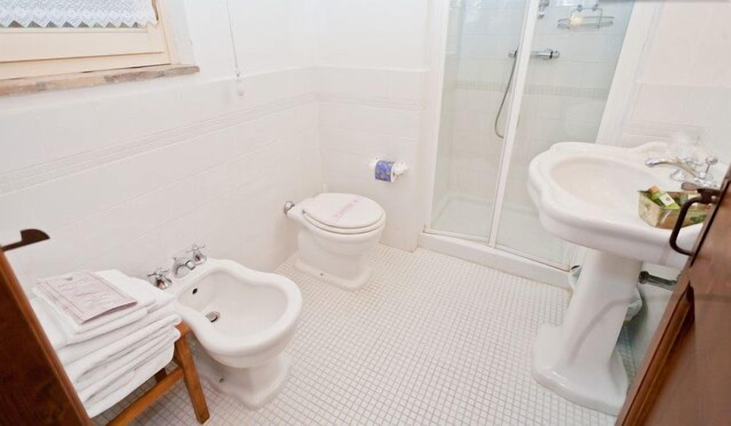 shower, free toiletries, hair dryer, bidet