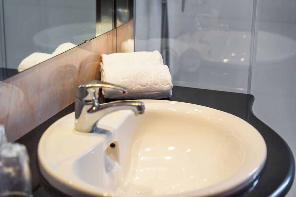 deep-soaking bathtub, free toiletries, hair dryer, bidet