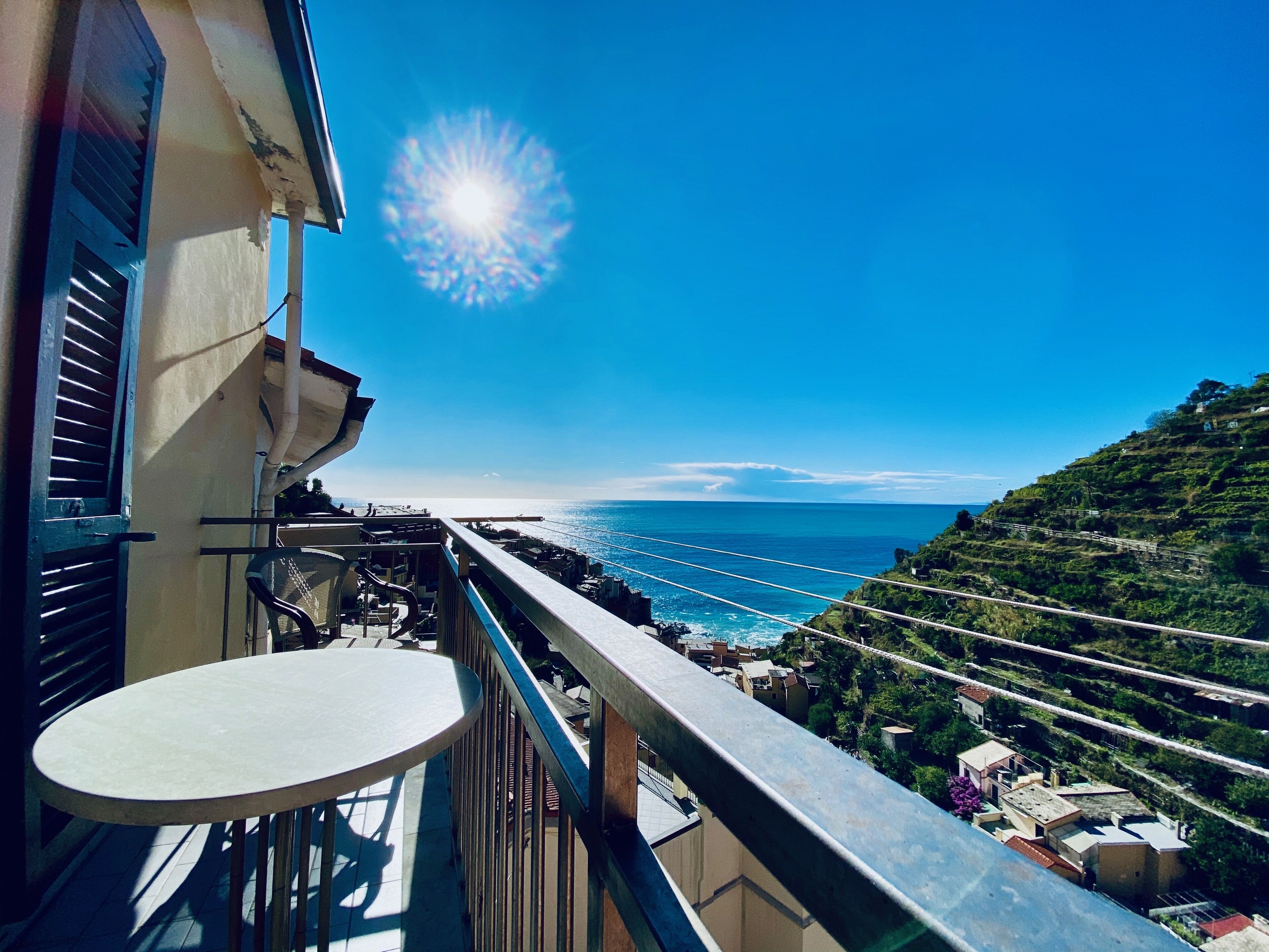 Loftsleilighet – panorama, 2 soverom, aircondition, havutsikt | Terrasse/patio