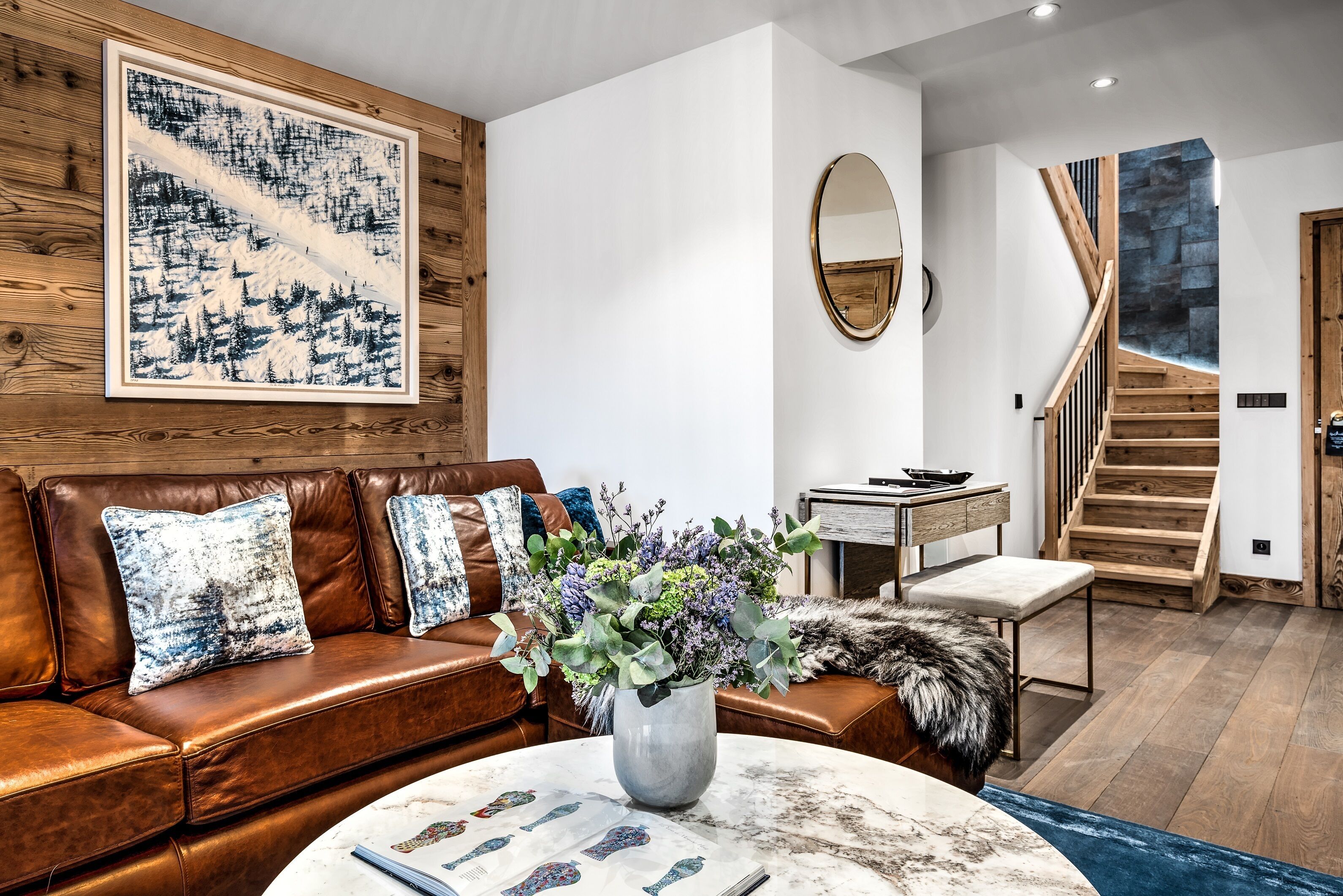 luxury apartment, 3 bedrooms, mountain view | living area | flat-screen tv, pay films