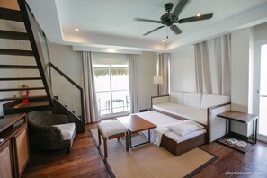 Loft Water Cottage | Premium bedding, down comforters, minibar, in-room safe - Apulit Island Resort (Taytay)