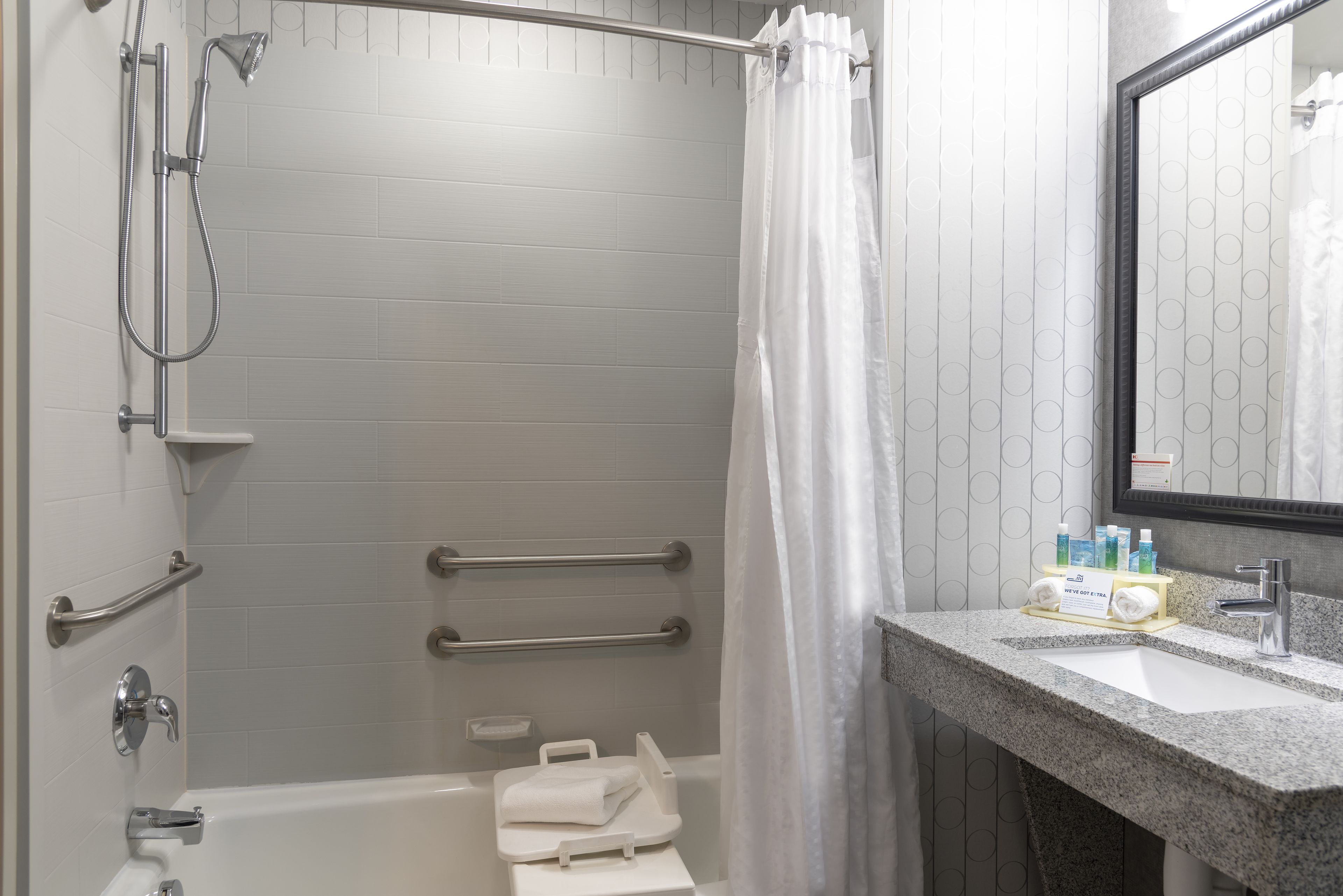 free toiletries, hair dryer, towels, soap