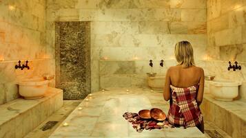 Salas de tratamientos para parejas, sauna, baño turco